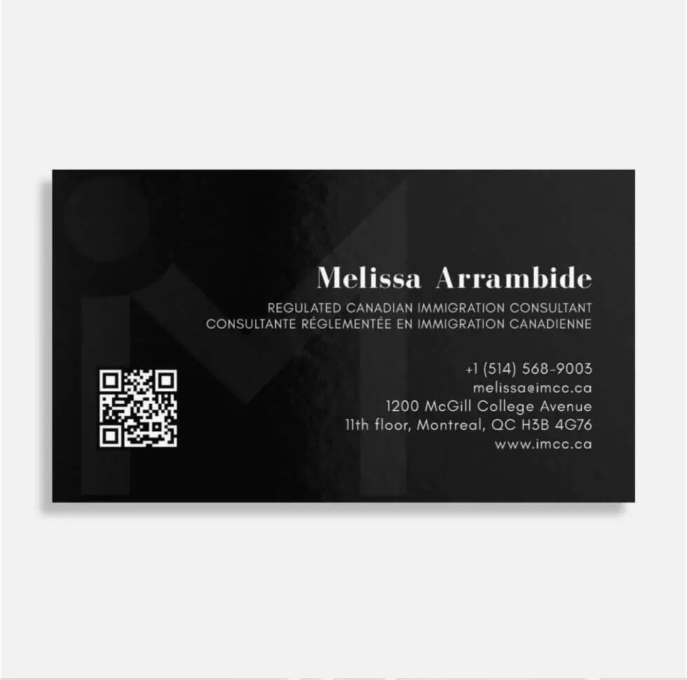 Image of the design of the business card back side
