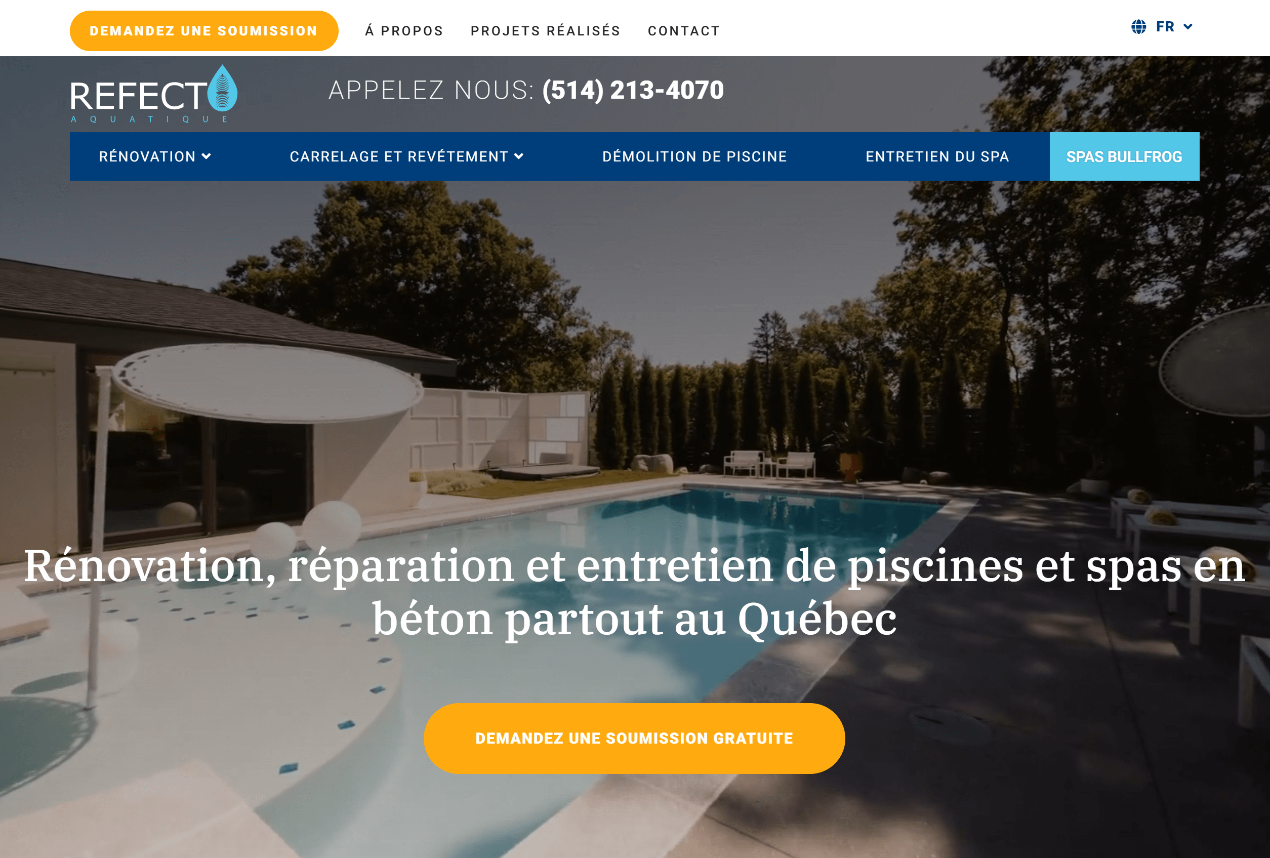 Refecto website desktop screenshot